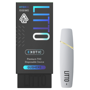 LITTO – Disposable – Gushers 1G offers a sweet, fruity flavor with uplifting effects, perfect for a convenient, premium vaping experience.