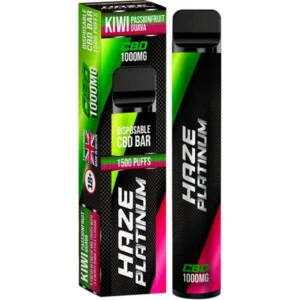 Haze CBD Platinum kiwi passionfruit guava 1000mg CBD disposable vape 6ml